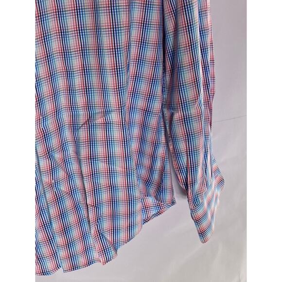MARCS Men's Blue-Red Plaid Button-Up Regular-Fit Long Sleeve Shirt SZ M - Picture 5 of 8